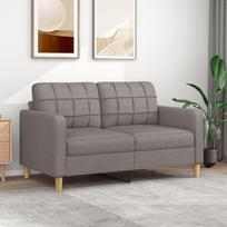 Dvivietė sofa vidaXL, 140cm, ruda/pilka