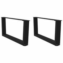 Valgomojo stalo kojos v formos 2 vnt juoda 70x(30-31,3) cm