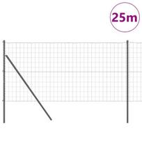 vidaXL Tvora su stulpais Pilka 1,2 x 25 m Plienas ir PVC
