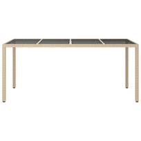 Sodo valgomojo stalas Smėlio 190x90x75 cm Poli ratanas
