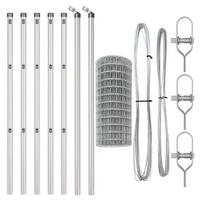 vidaXL Tvora su stulpais Sidabro 0,8 x 25 m Plienas ir PVC