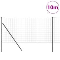vidaXL Tvora su stulpais Pilka 1,4 x 10 m Plienas ir PVC