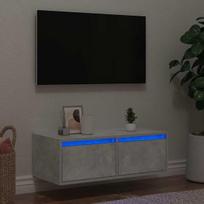 Tv spintelė su led apšvietimu, betono pilka, 75x35,5x25 cm