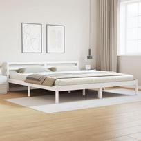 Lovos rėmas su galvūgaliu Baltas 180x220 cm Kietas medis Pušis