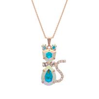 Kaklo papuošalas moterims DiamondSky "Solar Cat (Aurora Borealis)" su Swarovski kristalais