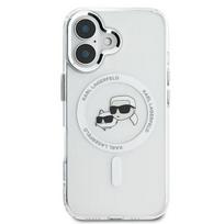 Dėklas iPhone 16 Plus Karl Lagerfeld balto dizaino – stilingas pasirinkimas