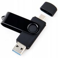 USB laikmena Pendrive 32Gb Usb 3.0 / Usb-c, metalinis, juodas
