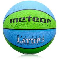 Krepšinio kamuolys METEOR Layup, 3 dydis, mėlynas/žalias