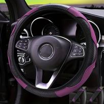 3 dalių PU odos automobilio vairo dangtis. , 3vnt-violetinė