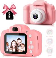 Fotoaparatas vaikui su atminties kortele 8GB, 5 žaidimai, rožinė spalva