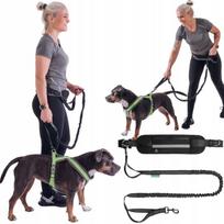 Elastingas pavadėlis bėgimui su šunimi FIT4MED, juodas, 2m