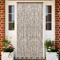 vidaXL Užuolaida nuo vabzdžių, taupe ir balta, 90x220cm, šenilis