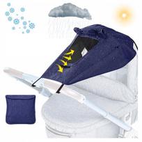 Vežimėlio stogelis nuo saulės ir vėjo, 88 cm, pilkas