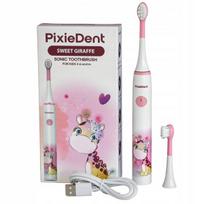 Vaikiškas elektrinis dantų šepetėlis PixieDent Sweet Giraffe, rožinis, 3–6 m. ir 6+ m., su 2 antgaliais
