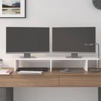 Monitoriaus laikiklis Monitoriaus stovas vidaXL, Pušies medienos masyvas, 100x27x15cm, balta, Balta