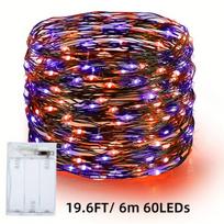LED oranžinė pasakų girlianda,  Violetinės ir oranžinės lemputės