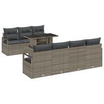 vidaXL Sodo Sofų Rinkinys su saugykla 8 pcs Pilka poliratanas
