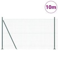 vidaXL Tvora su stulpais Žalia 1,4 x 10 m Plienas ir PVC