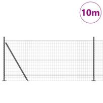 vidaXL Tvora su stulpais Pilka 1 x 10 m Plienas ir PVC