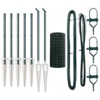 vidaXL Tvora su stulpais Žalia 0,4 x 10 m Plienas ir PVC