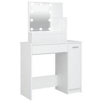 Kosmetinis staliukas，Makiažo stalas su LED apšvietimu, baltas, 86,5x35x136cm CFE6079462