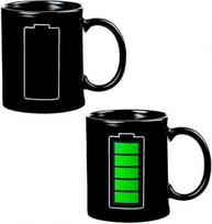 <p>Magiškas karštį keičiantis kavos puodelis – baterijos matuoklis juokingas puodelis, termometrui jautrus porcelianinis arbatos kavos puodelis, 100 % keramika 10 OZ (galia)