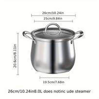 304 nerūdijančio plieno sriubos puodas, 26cm8.0L be garintuvo