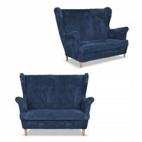Bonito Scandinavian Corduroy dryžuota sofa Family Meble tamsiai mėlyna
