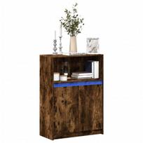 Šoninė spintelė su led, dūminio ąžuolo, 72x34x100cm, mediena