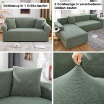 L formos žalia sofos užvalkalas, atsparus vandeniui, 3-vietis, tamprus