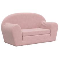 Vaikiška dvivietė sofa-lova, rožinės spalvos, minkštas pliušas CFE35659