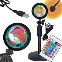 Projektoriaus lempa saulėlydžio, saulėtekio imitacija LED RGB USB + nuotolinio valdymo pultas