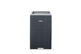 Lauko vazonas iš poliuretano su aliuminio metalo apdaila, juoda, 35 cm x 35 cm x 60 cm