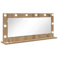 Veidrodinis stalas su LED šviesomis Artisan ąžuolo 100x45x18 cm