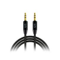 Fonex tekstilinis AUX laidas 3,5mm; 1,2m, juodos spalvos