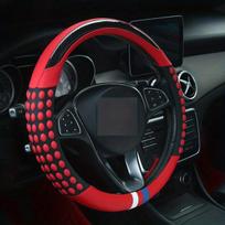 Naujas automobilio vairo dangtis universalus dirbtinė oda madingas sportiškas. , Raudona Raudona