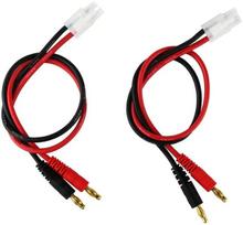 2 vnt. "Tamiya" įkrovimo kabelis su 4 mm aukso kontaktų kištuku Banano kištukas 14AWG 30 CM