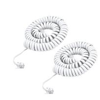 Spiralinis telefono laidas Rj9 (4p4c), 1.2m, baltas