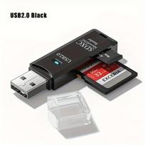 USB 3.0 SD TF kortelių skaitytuvas,  USB2.0 juodas