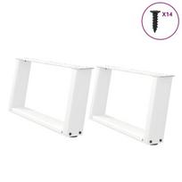Kavos staliuko kojos u formos 2 vnt baltos 70x(30-31) cm