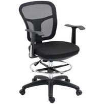 Ergonomiška rašomojo stalo kėdė su kojų atrama 95-115 cm - juoda
