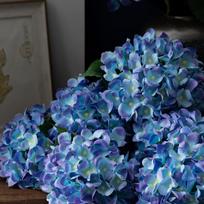 Dirbtinių hortenzijų puokštė dekorui,  Violetinė orchidėja