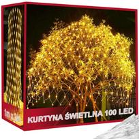 Šviesos ekrano užuolaida, 100 LED kalėdinių lempučių, balta, šilta, 1x2m