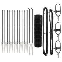vidaXL Tvora su stulpais Pilka 1,2 x 25 m Plienas ir PVC