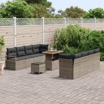 vidaXL Sodo Sofų Rinkinys su pagalve su saugykla Pilka 90 x 55 x 71 cm