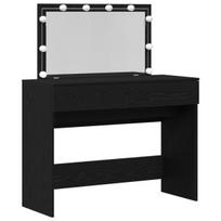 Makiažo stalas su LED juodu ąžuolu 100x40x120 cm