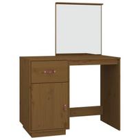 Kosmetinis staliukas，Makiažo stalas, medaus rudas, 95x50x134cm, pušies masyvas CFE7012431