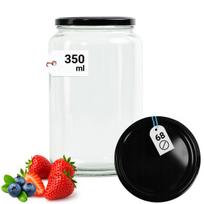 Stiklinis indelis su metaliniu dangteliu Ø68, 350 ml, skaidrus