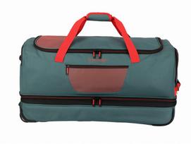 Travelite Basic 70 cm kelioninis krepšys su ratukais žalia/oranžinė