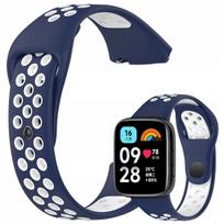 BestAccessories, dirželis X. Redmi Watch 3 Lite / 3 Active laikrodžiui, tamsiai mėlynos ir baltos spalvos